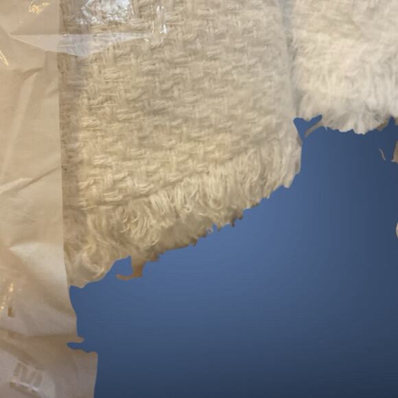 MANGO Pocket Cream Boucle' Fringe Tweed jacket Women's Blazer M (4) REF17087813 - Picture 11 of 16